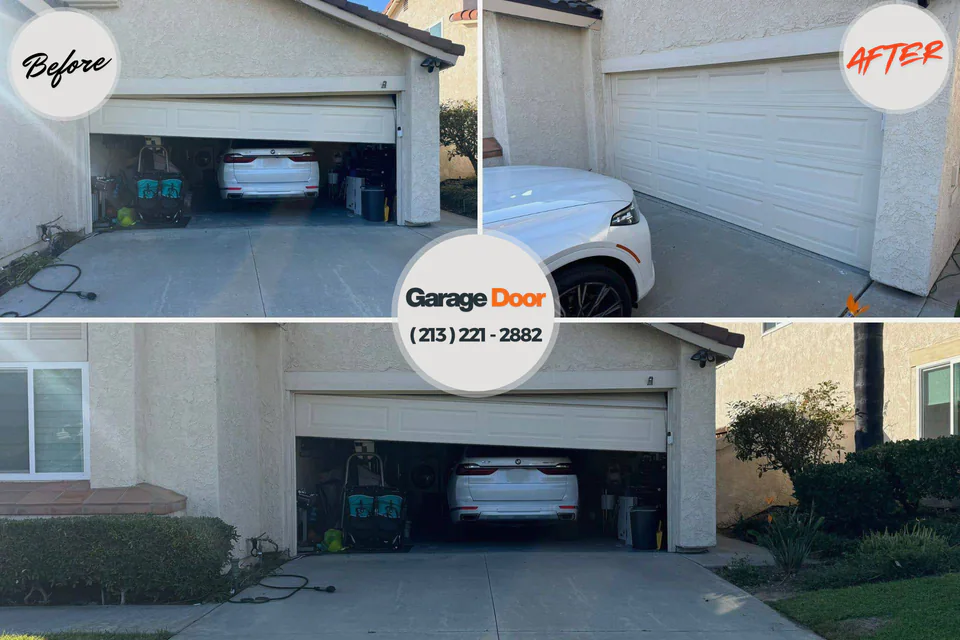 Before and after: garage door spring repair Louisville, IL
